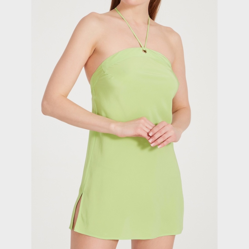 Agent Provocateur Caprio Green Silk Short Slip NWT